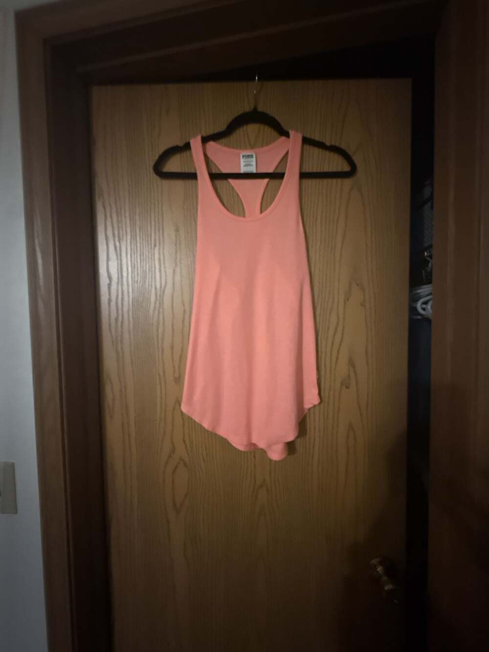 PINK Victoria's Secret‎ Ribbed Racerback Tank Top Coral Size XS